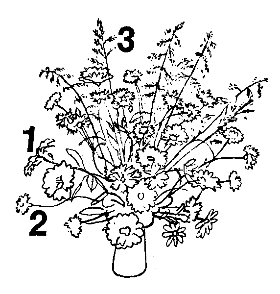 ����� � ������� ������������ ��������: 1 - �������; 2 - ��������; 3 - ������� �����